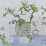 White Roses in a Pearl Color Vase