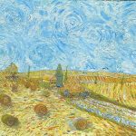 BLUE MAN IN HAY FIELD