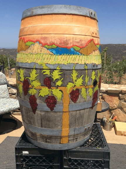 Hand-Painted Wine Barrels / The Art Of Vineyard Collection