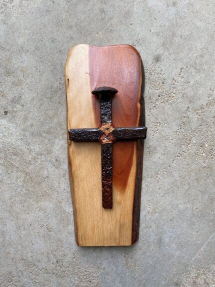 Red Cedar, Railroad Spikes & Copper Cross
